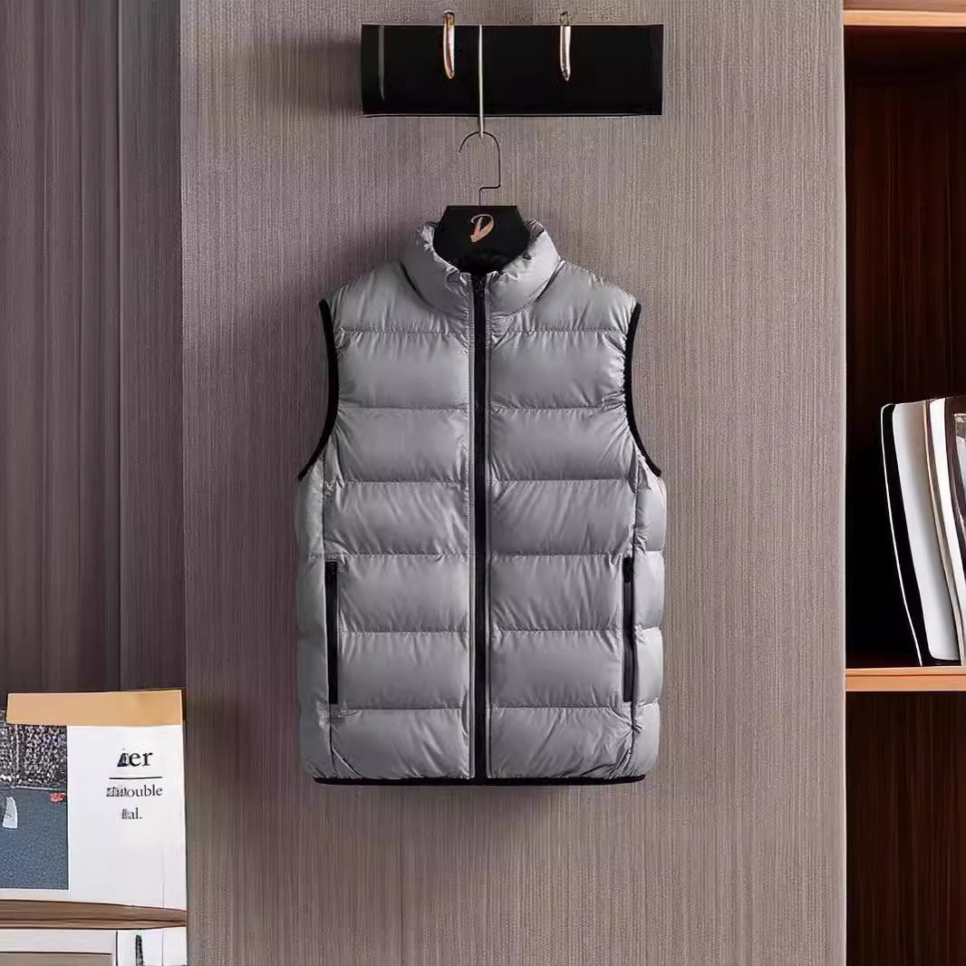 Men's Slim-Fit ultra-light quilted thermal vest with high collar and water-repellent zippers Chichicherry