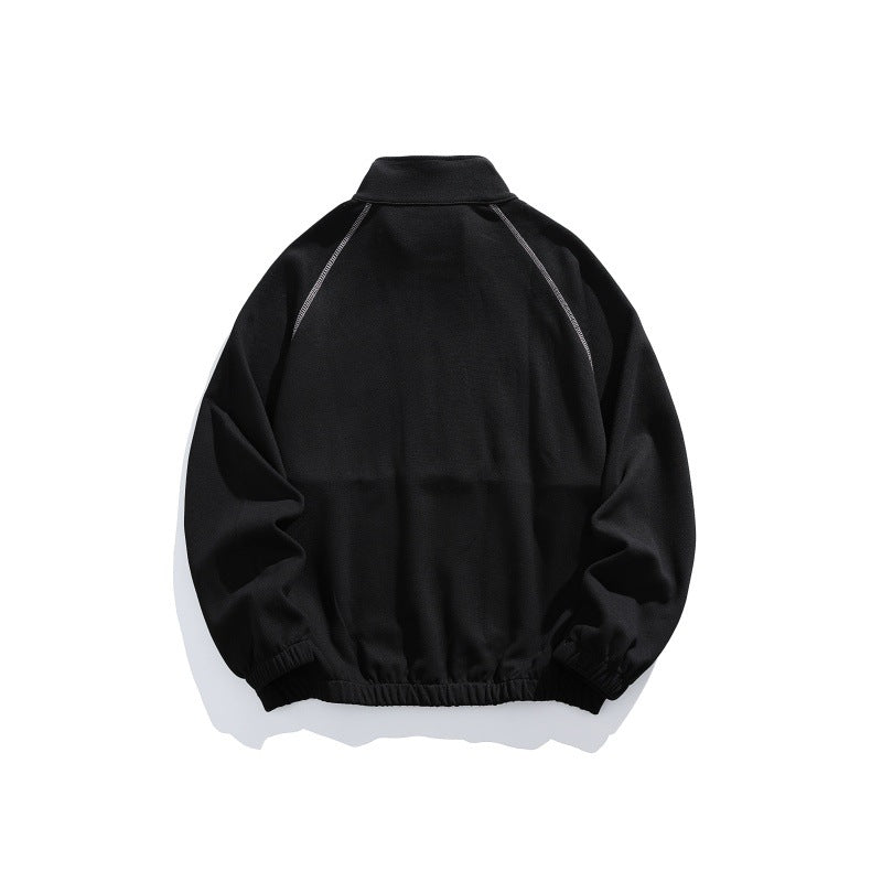 Unisex Oversize-Halfzip-Fleece Pullover with Stand-up Collar, Raglan Sleeves and Kangaroo Pocket Chichicherry