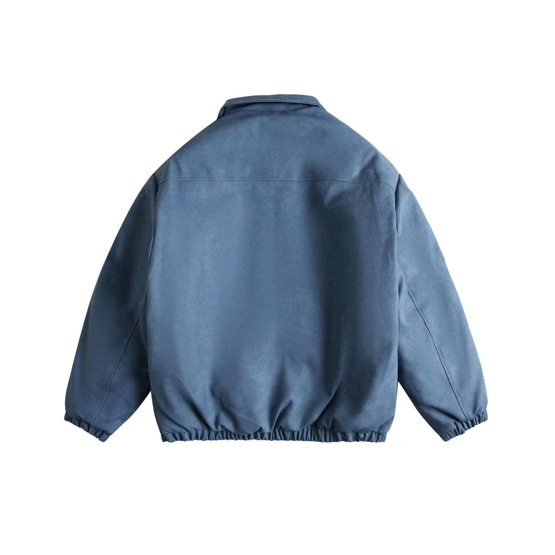 Men's Boxy Suede-Effect Blouson Jacket with Applied Flap Pockets Chichicherry