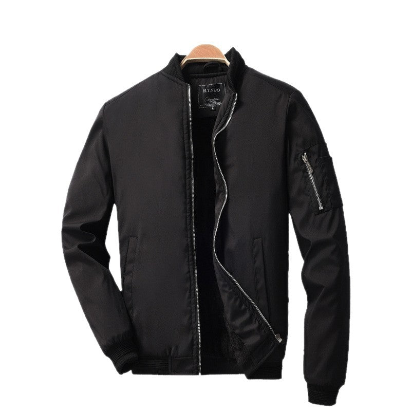 Men's Light Bomber Jacket with Arm Pocket, Ribbed Cuffs and Concealed Inner Pocket Chichicherry