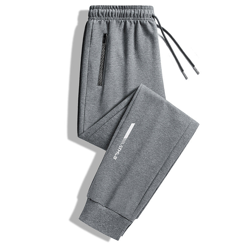 Men's Slim-Fit Performance Jogging Pants with Zipper Pockets, Elastic Waistband and Cuffs Chichicherry