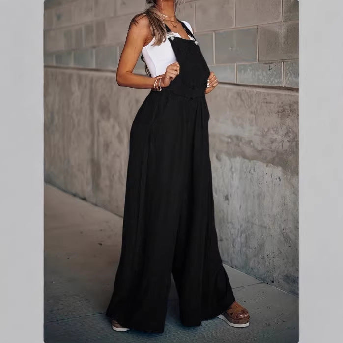 Ladies Wide Overalls in Palazzo Style with Adjustable Straps Chichicherry
