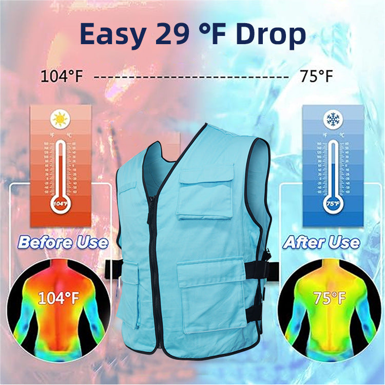 Unisex nan Kühl vest with removable gel cooling pads and adjustable side buckles Chichicherry
