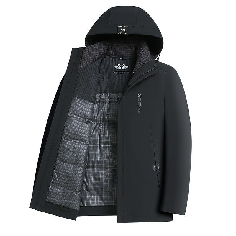 Men's Softshell Parka with Quilted Thermal Lining and Hood Chichicherry
