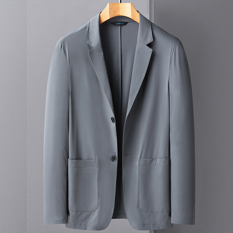 Men's Lightweight Unstructured Travel Blazer with Patch Pockets Chichicherry