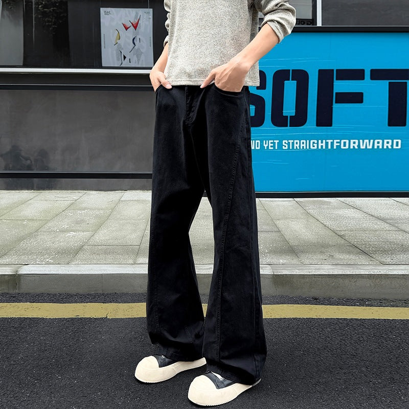 Men's Loose-Fitting Canvas Pants with Extra Wide Leg and Deep Crotch Chichicherry