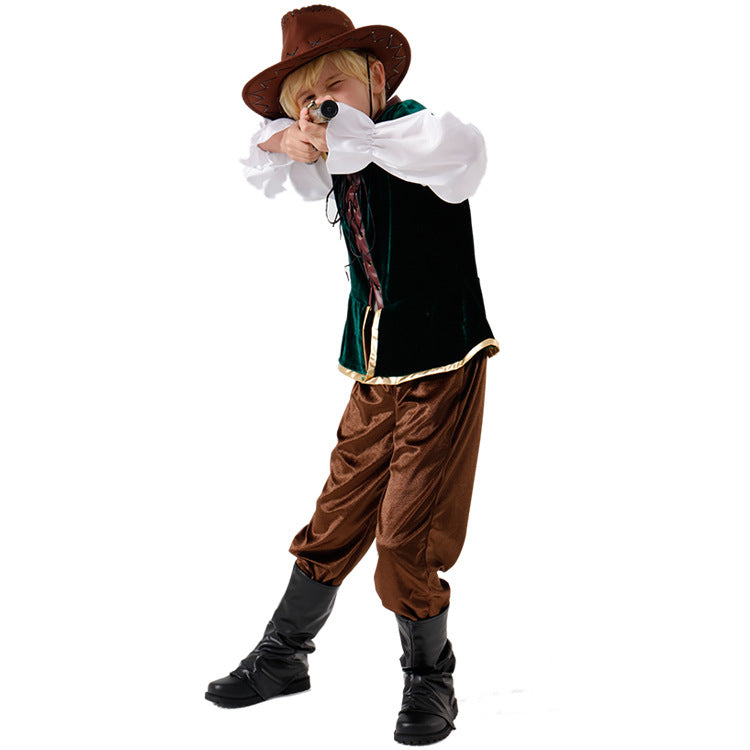 Boys Wild West Costume with Hat and Pistol Chichicherry
