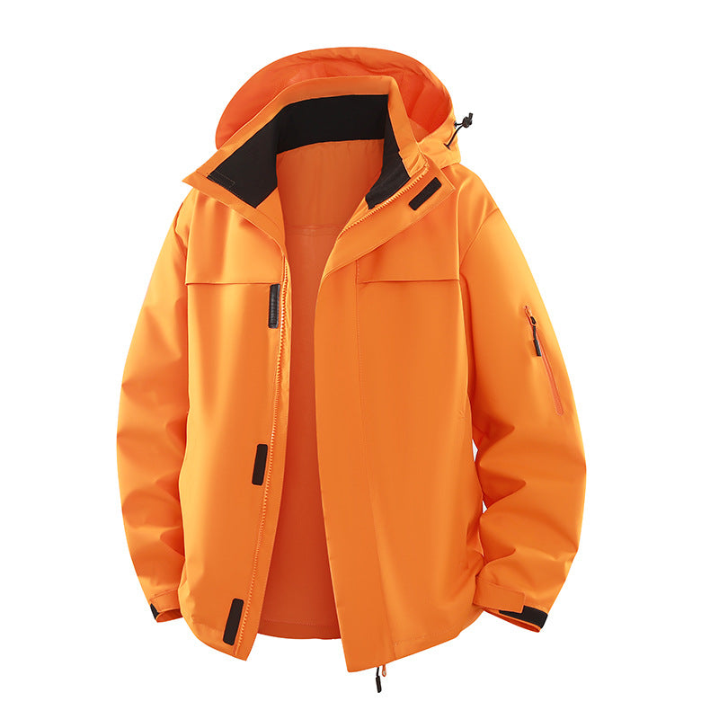 Men's Urban Softshell Outdoor Jacket with Hood, Concealed Zipper and Multiple Pockets Chichicherry