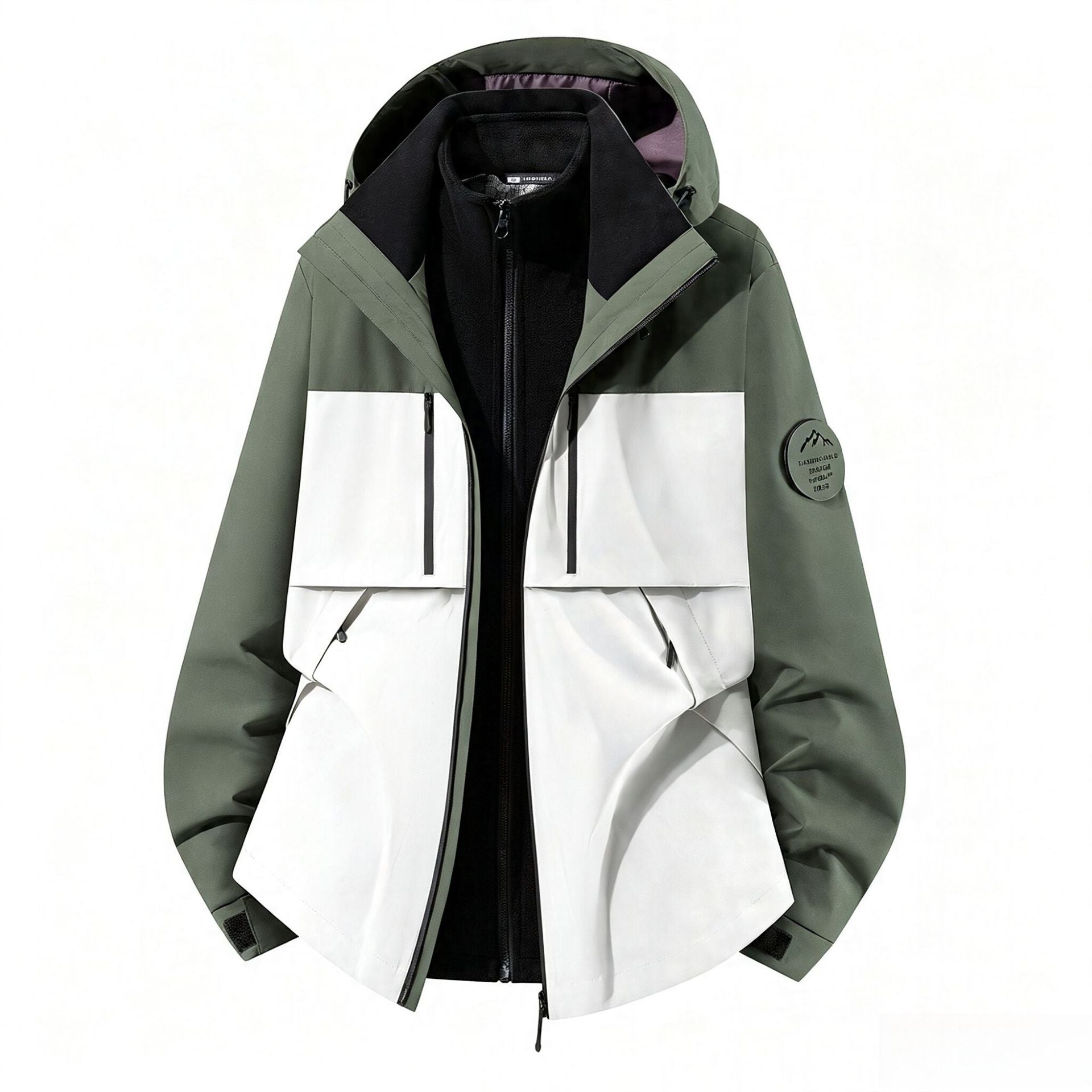 Men's three-layer softshell outdoor jacket with removable fleece lining and hood Chichicherry