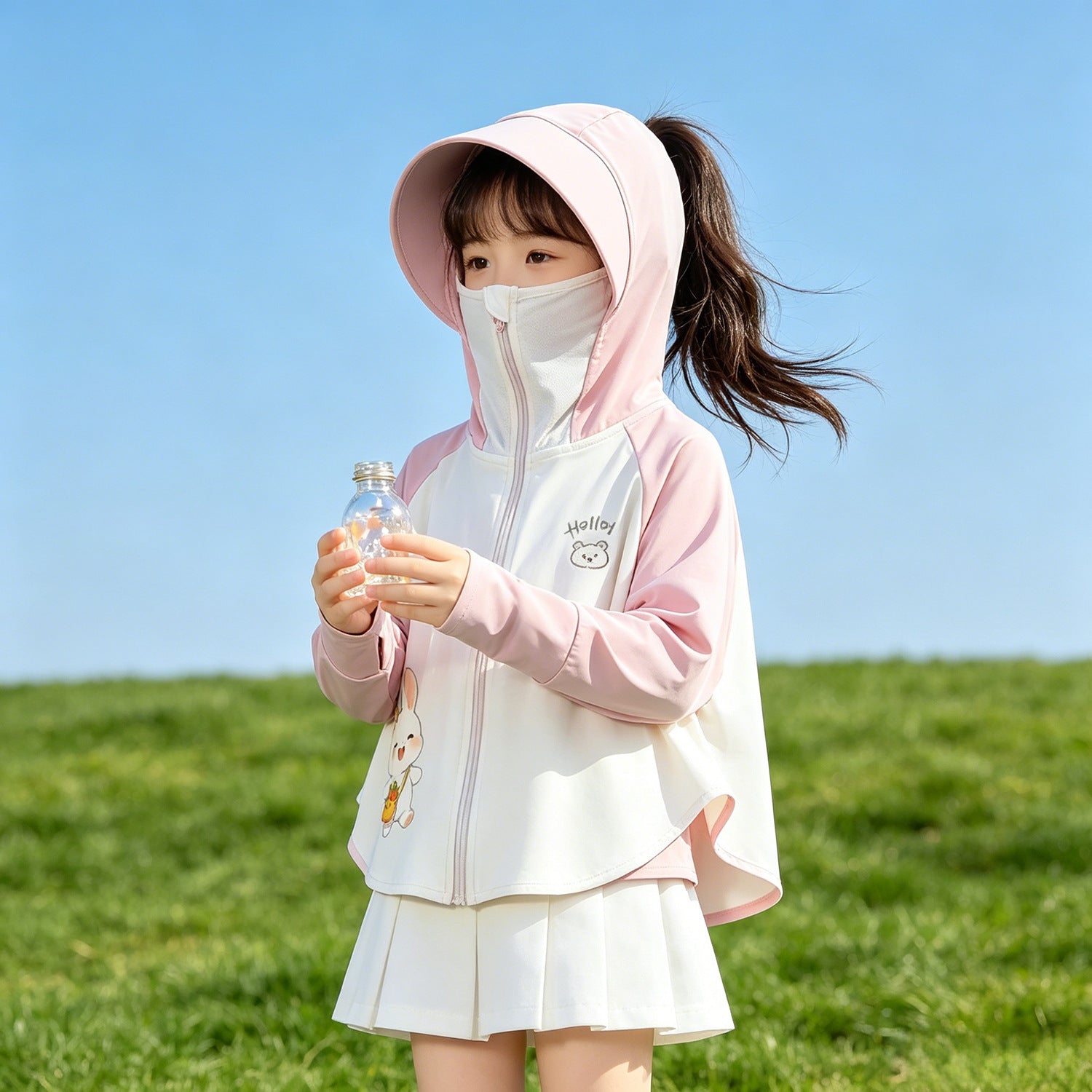 Children's sun protection jacket with hood and breathable fabric Chichicherry