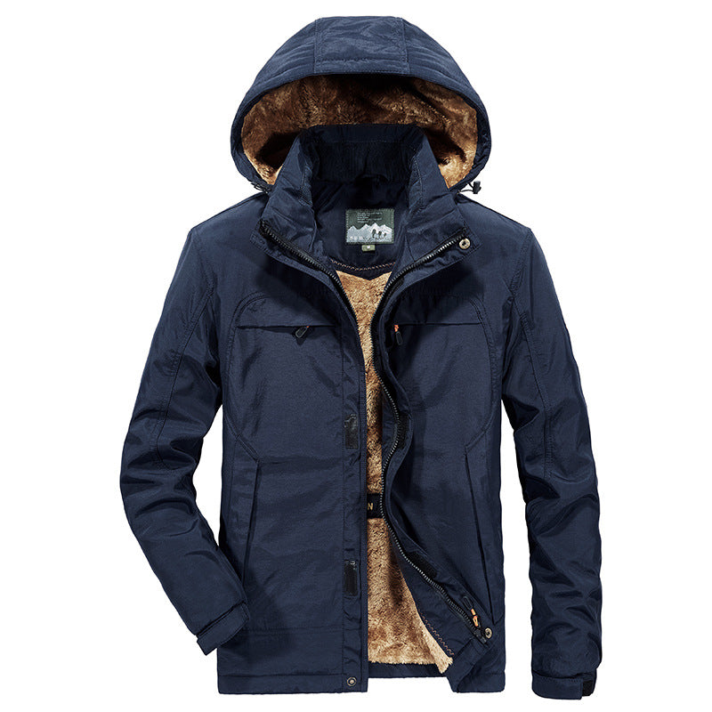 Men water-repellent winter parka with hood and luxurious faux fur lining Chichicherry