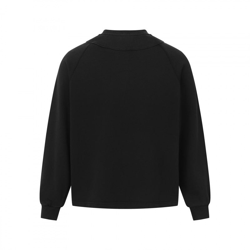 Unisex Boxy Sweatshirt with raglan sleeves, round neckline and decorative yoke Chichicherry