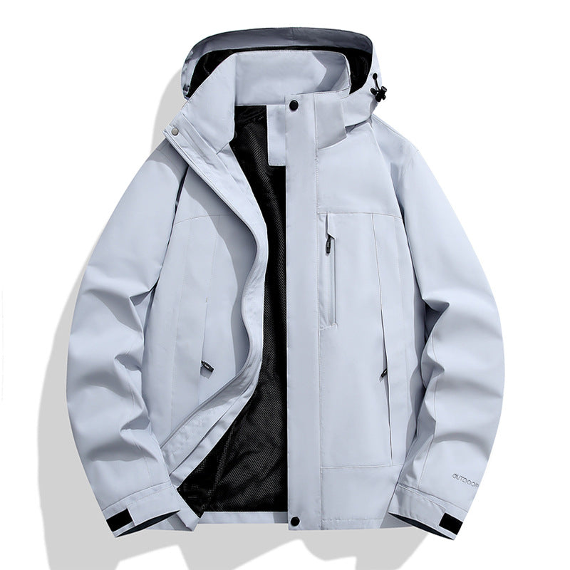 Men's softshell outdoor jacket with hood, water-repellent membrane and concealed zippers Chichicherry
