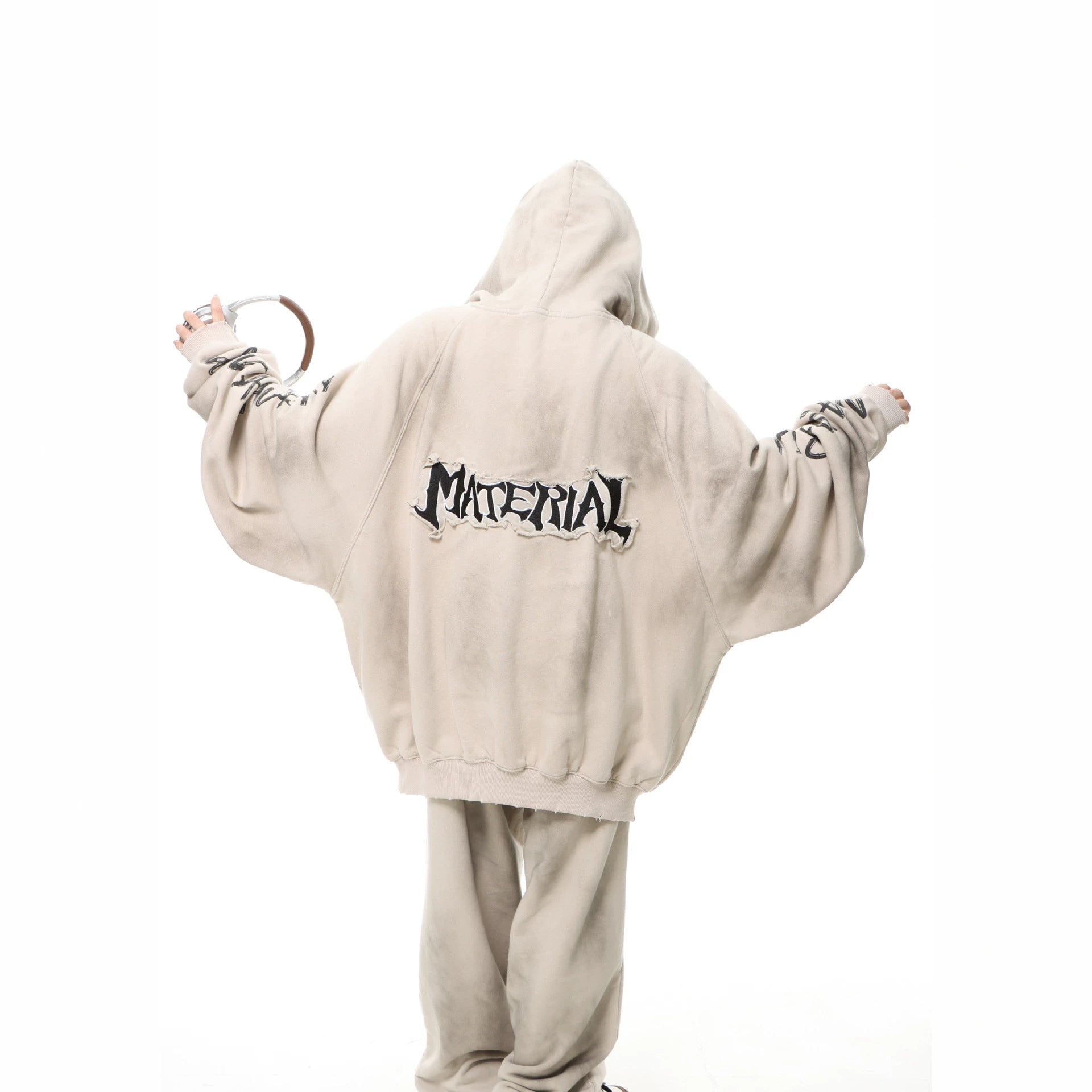 Unisex oversized hoodie with tie-dye wash and statement rear print Chichicherry