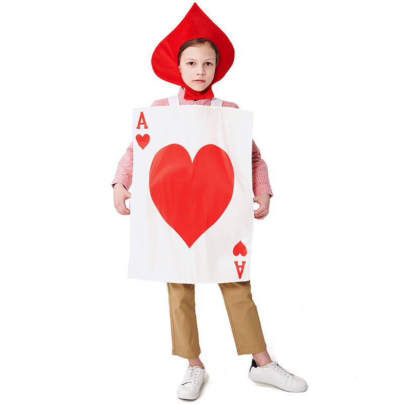 Men's costume as playing card with heart motif Chichicherry