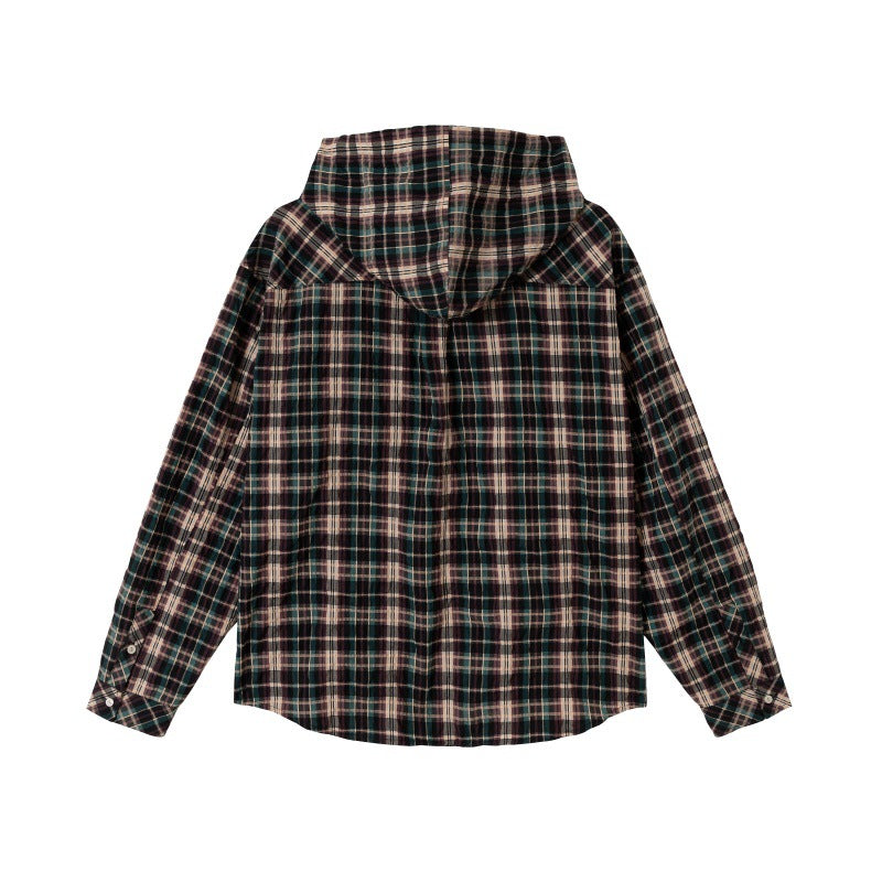 Unisex Oversized Check Flannel Shirt with Chest Pockets Chichicherry
