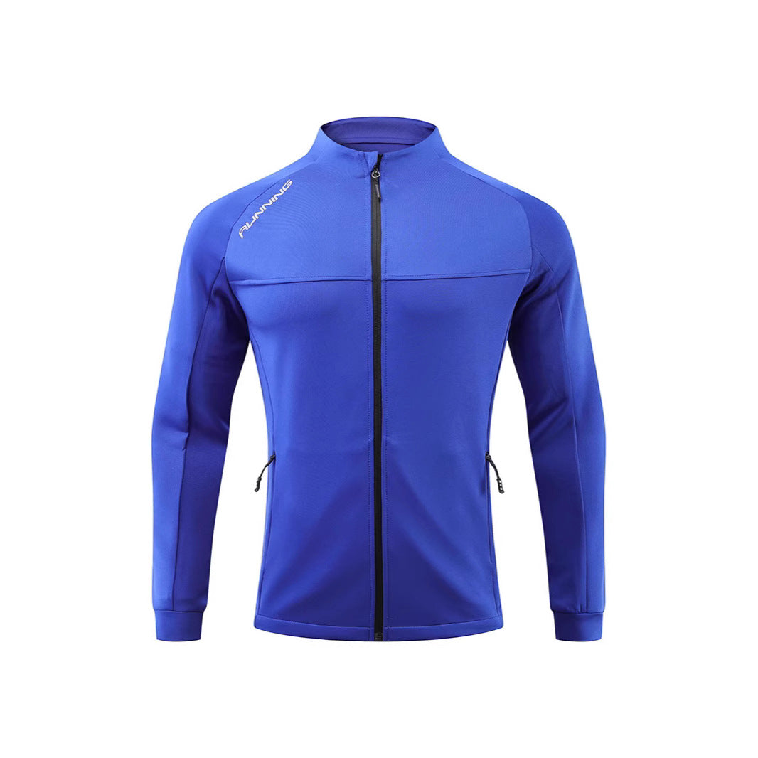 Men's running training jacket with wind-resistant stretch, slim fit and zippered pockets Chichicherry
