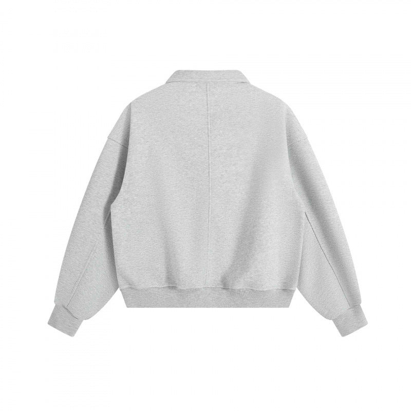Unisex Boxy Polo Sweatshirt with Henley button placket, raglan sleeves and side pockets Chichicherry