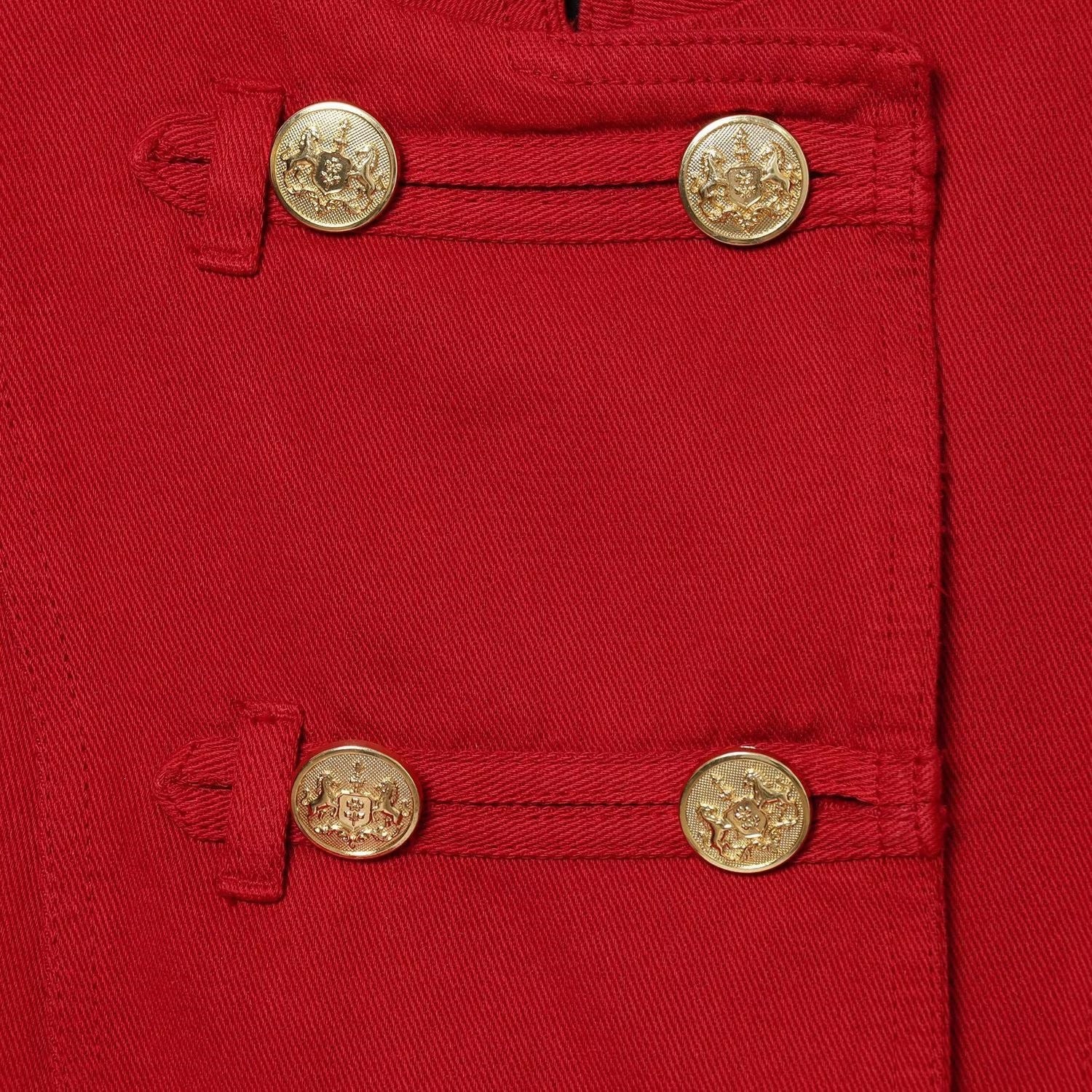 Women's Short Military-Inspired Jacket with Stand Collar and Decorative Buttons Chichicherry