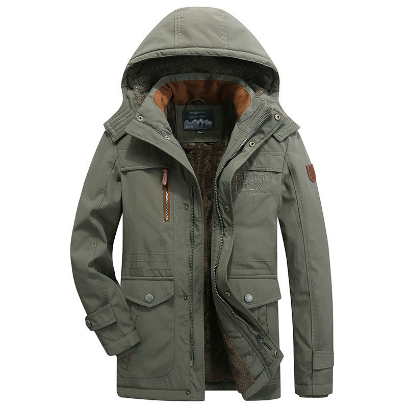 Men's windproof leisure parka with cozy teddy fleece inner layer and multifunction pockets Chichicherry