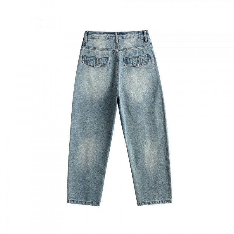 Ladies baggy jeans in panel design with low waistband and large pockets Chichicherry