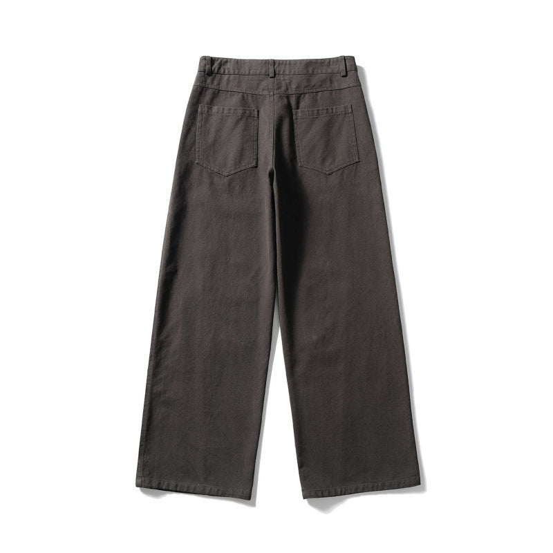 Ladies Palazzo Jeans Trousers with High Waist, Wide Leg and Decorative Seams Chichicherry