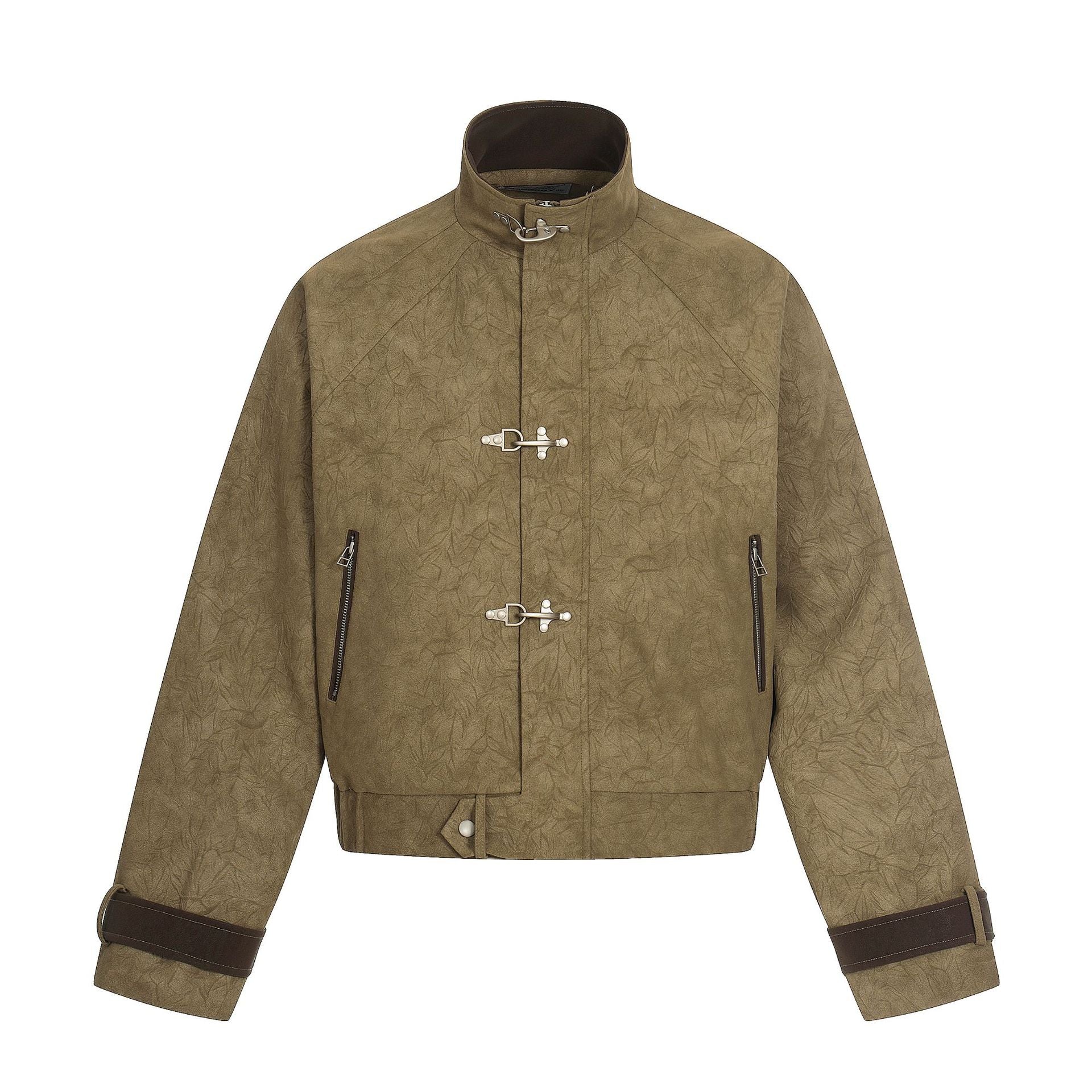 Unisex Short Cut Boxy Blouson with Toggle Closures and Adjustable Cuffs Chichicherry
