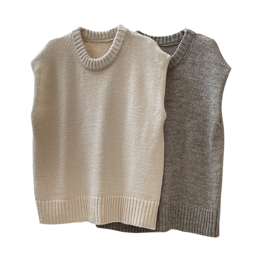 Women’s Oversize Sleeveless Chunky Knit Vest with Wide Ribbed Hem Chichicherry