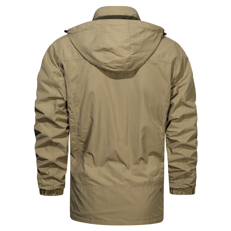Men's lightweight field parka with hood, breathable mesh lining, and multifunctional pockets Chichicherry