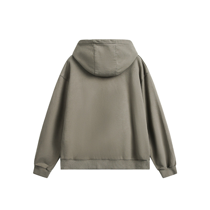 Unisex Oversize Hoodie with Distressed Details, Kangaroo Pocket and Ribbed Cuffs Chichicherry