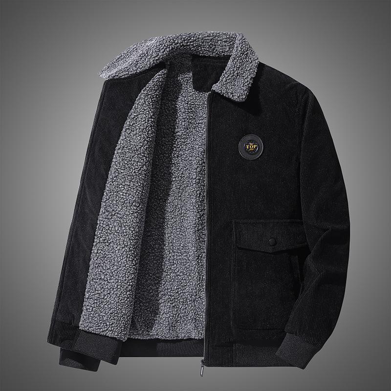 Men's cord jacket with teddy lining, Sherpa interior and patch pockets Chichicherry