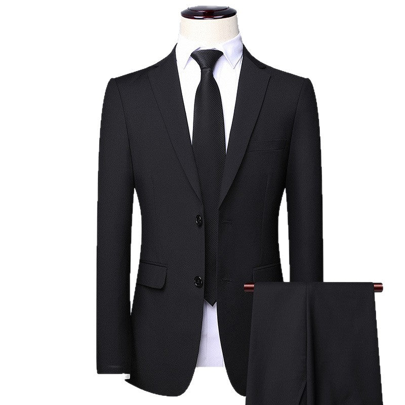 Men's Modern Slim-Fit Suit Jacket with fine texture, lightweight stretch, and flap pockets Chichicherry