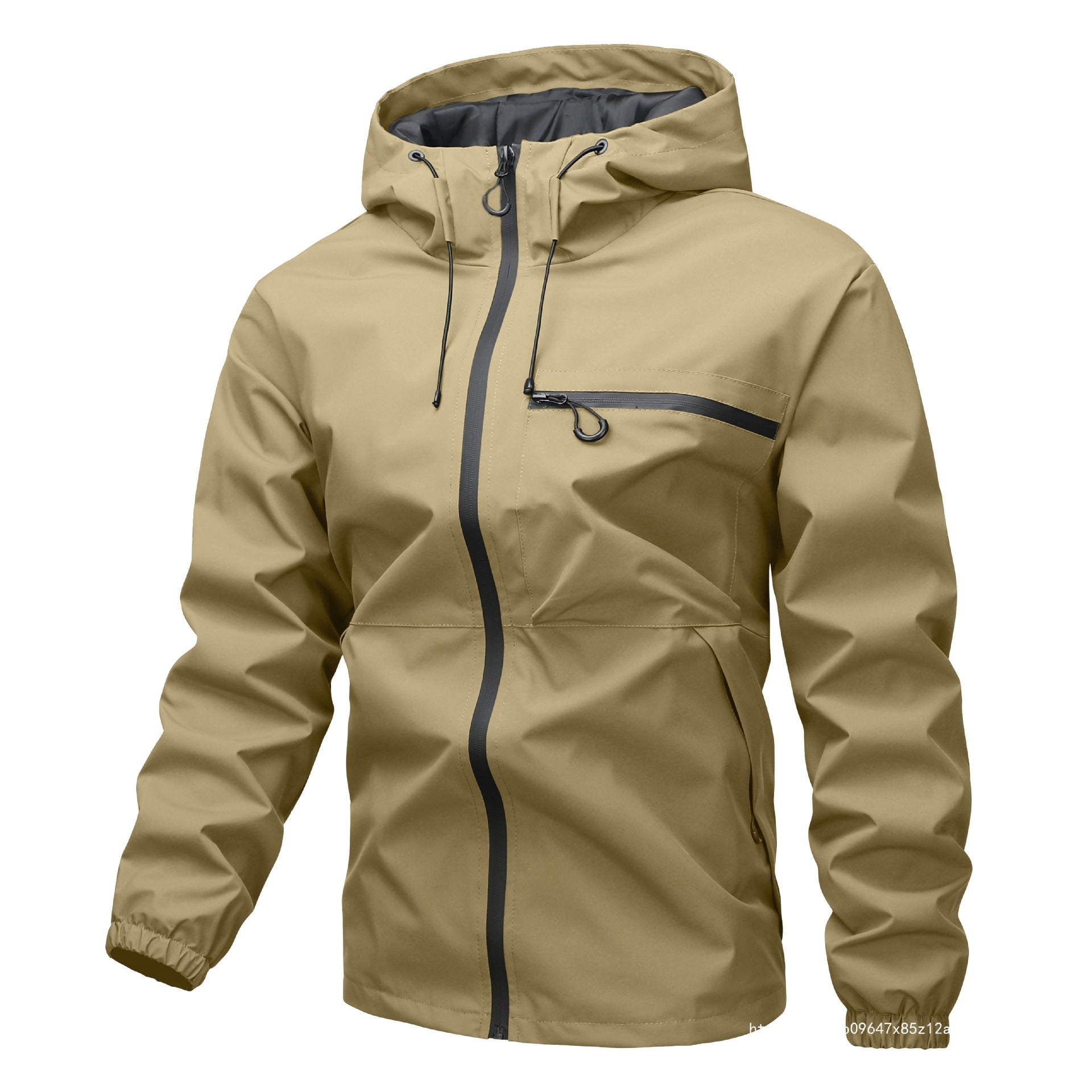 Men's lightweight three-layer softshell rain jacket with welded zippers, hood, and chest zipper Chichicherry