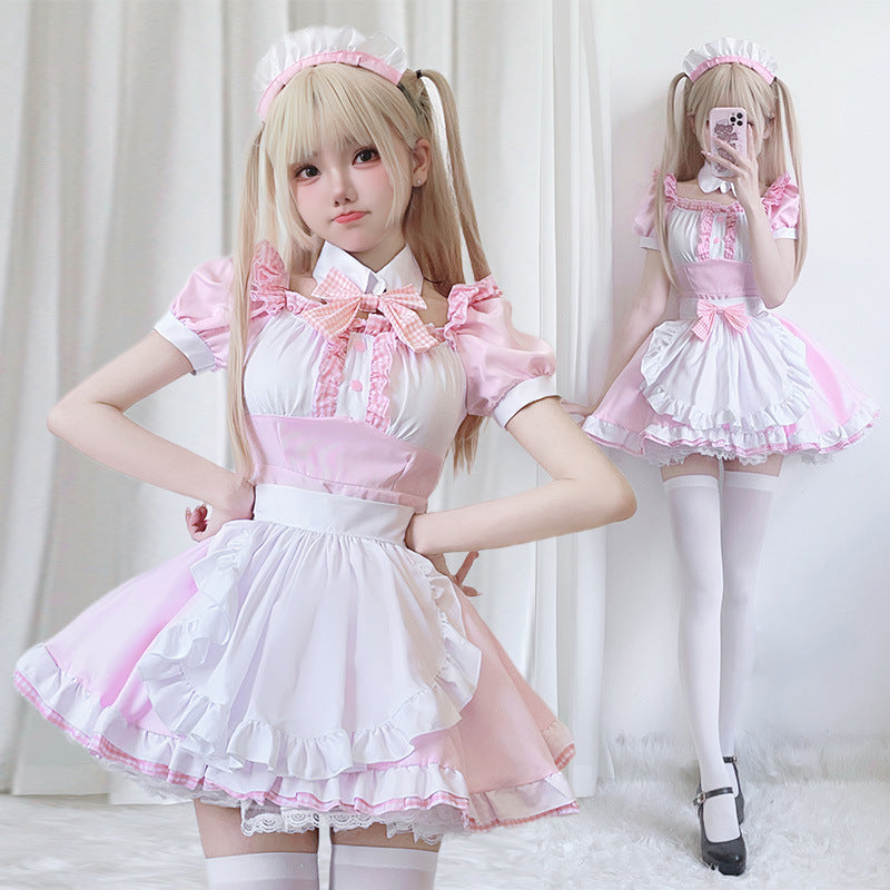 Women’s Maid Dress with Ruffle Details and Bow Chichicherry