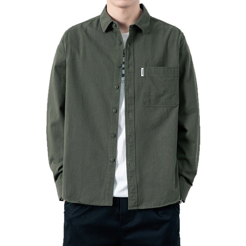 Men's Casual Utility Overshirt made of Canvas with Chest Pocket and Reinforced Seams Chichicherry