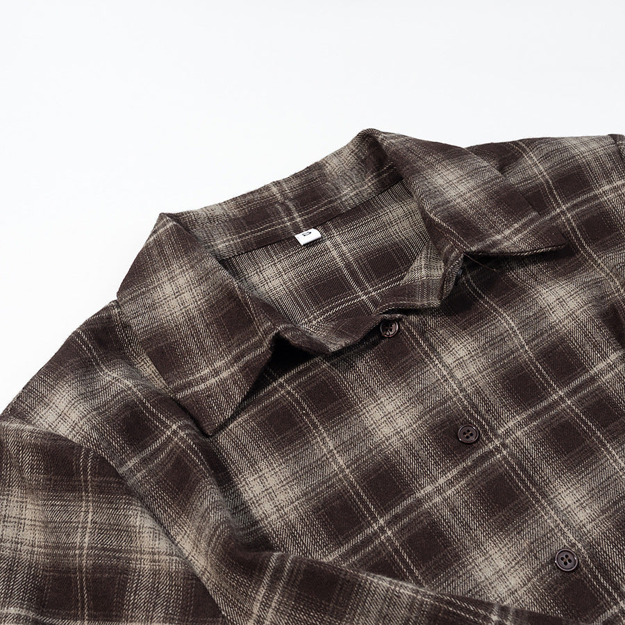 Women's Checked Cotton Shirt with Wrap Draping and Oversized Silhouette Chichicherry