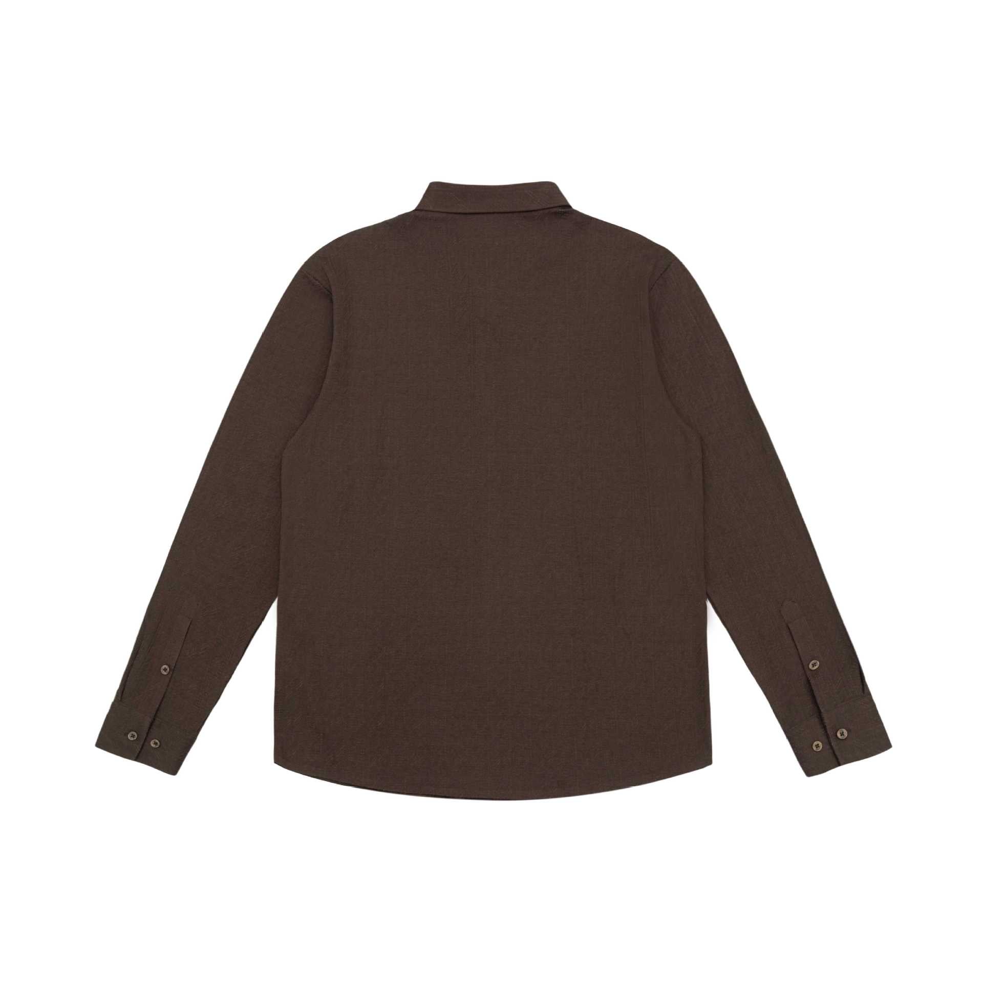 Men's Fine Cotton Twill Shirt Jacket Style with Kent Collar and Rounded Hem Chichicherry