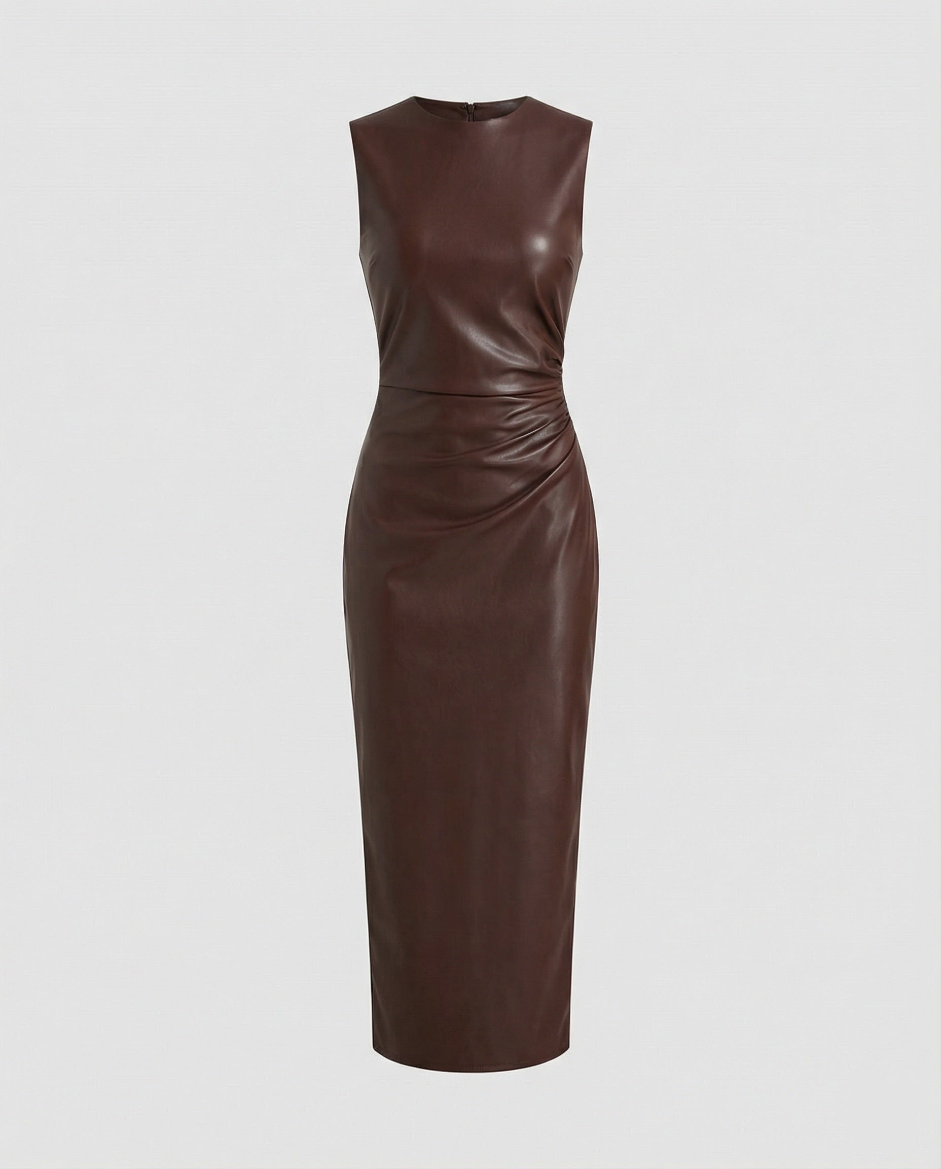 Women's maxi dress leather look form-fitting