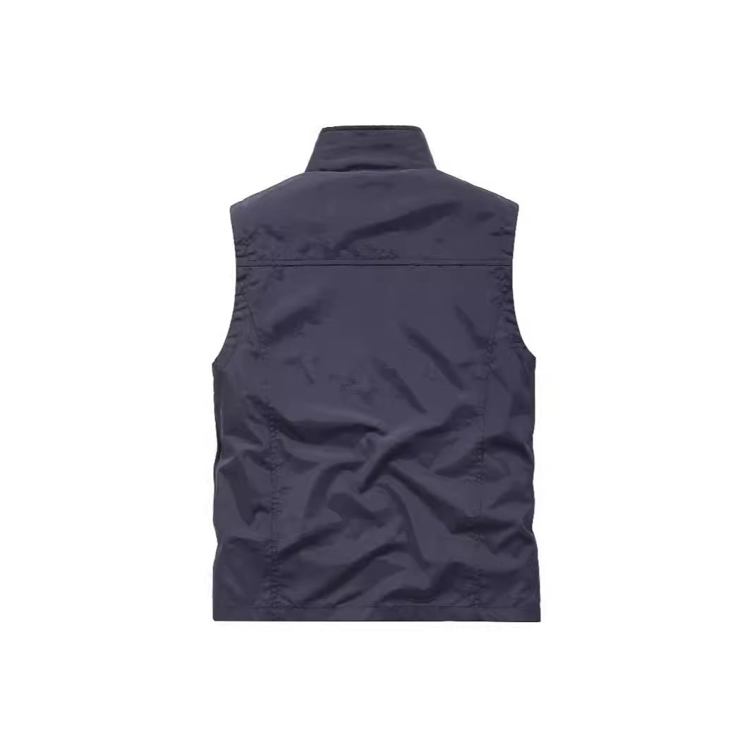 Men's Breathable Photographer Utility Vest with Mesh Lining and Multiple Pockets Chichicherry