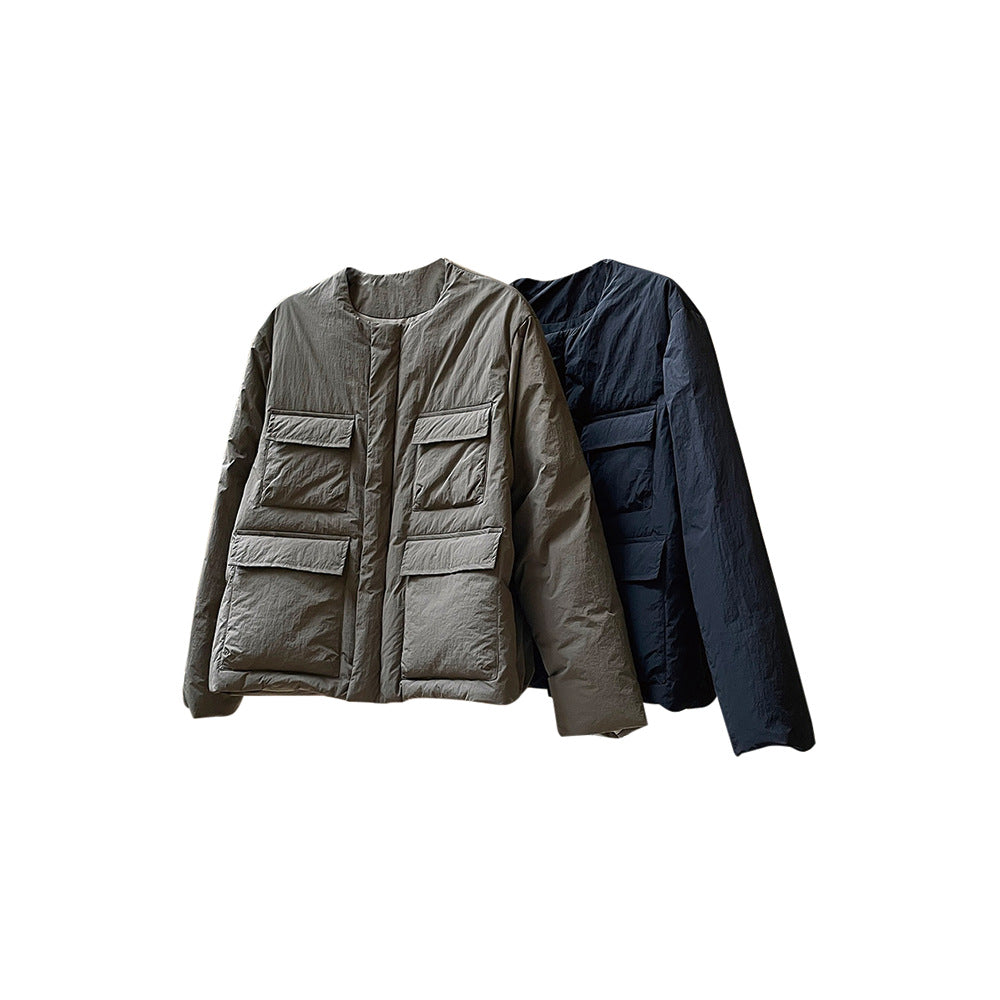 Women's Long Quilted Coat with Light Padding and Straight Oversize Cut Chichicherry