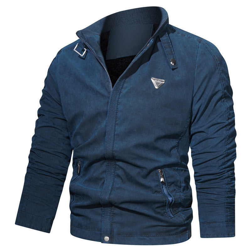 Men's microfiber canvas pilot-style blouson with gathered sleeves and concealed zippers Chichicherry