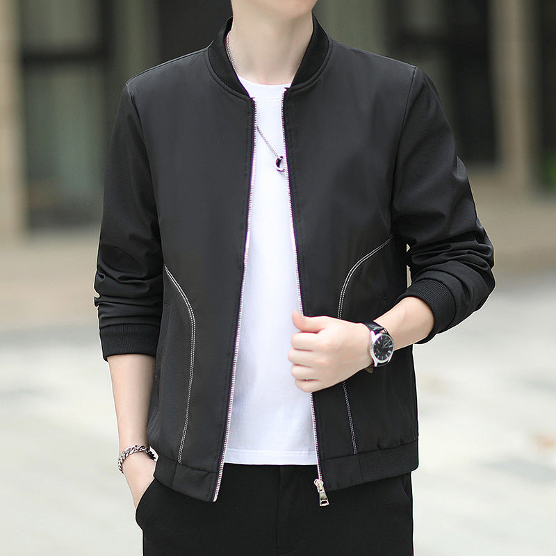 Men's lightweight nylon bomber with minimalist design and ribbed cuffs Chichicherry