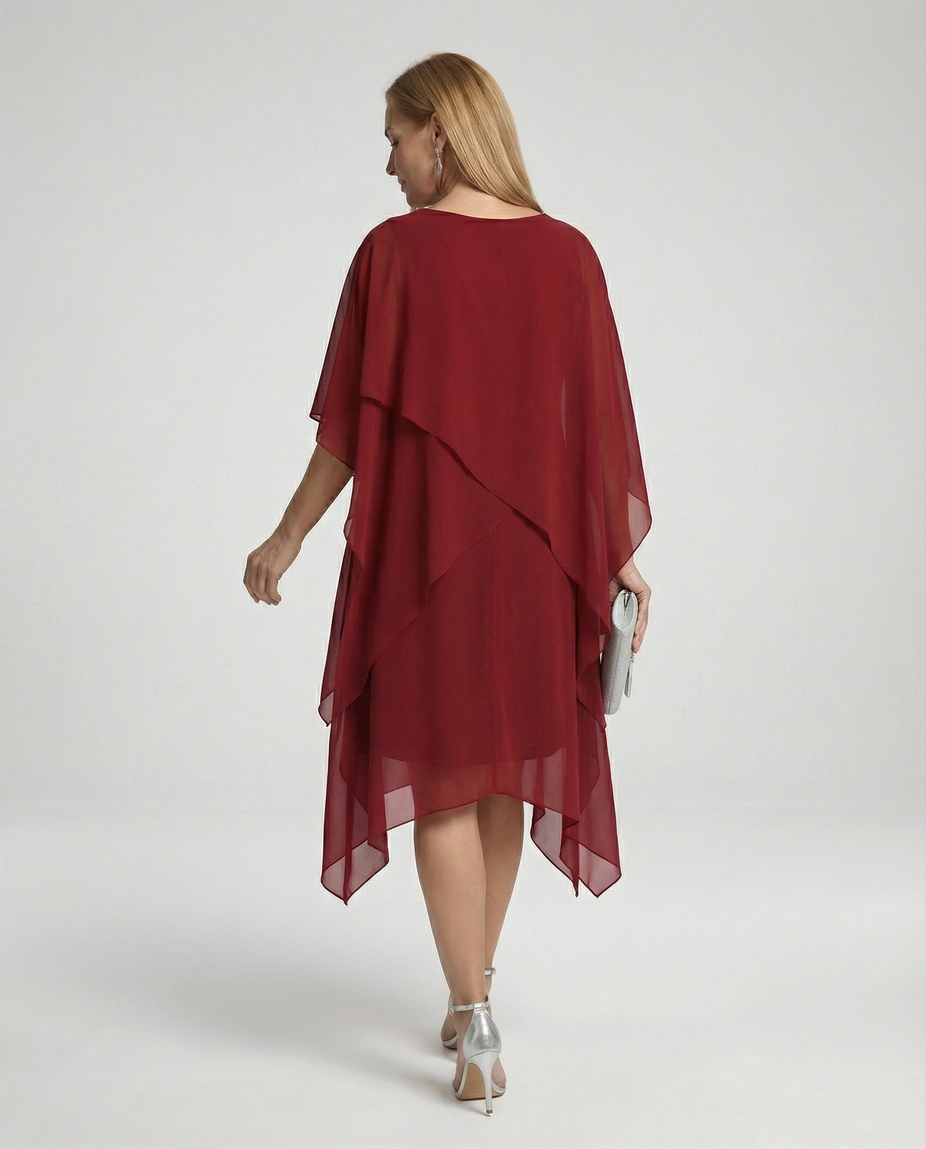Women Evening Dress Layered Look Elegant