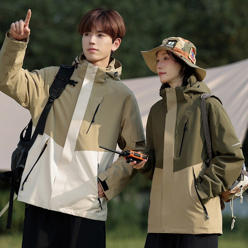 Men's Two-Tone Wind and Water-Repellent Softshell Jacket with Hood Chichicherry