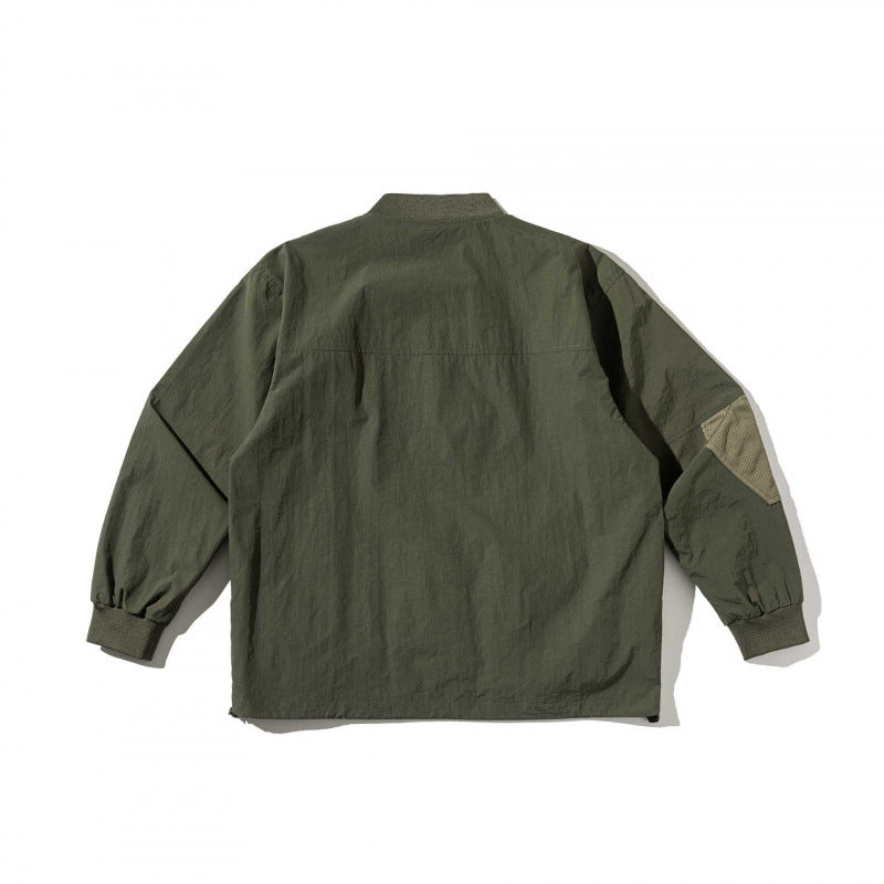 Unisex Lightweight Oversized Anorak with Half Zipper, Utility Pockets and Drawstring Hem Chichicherry