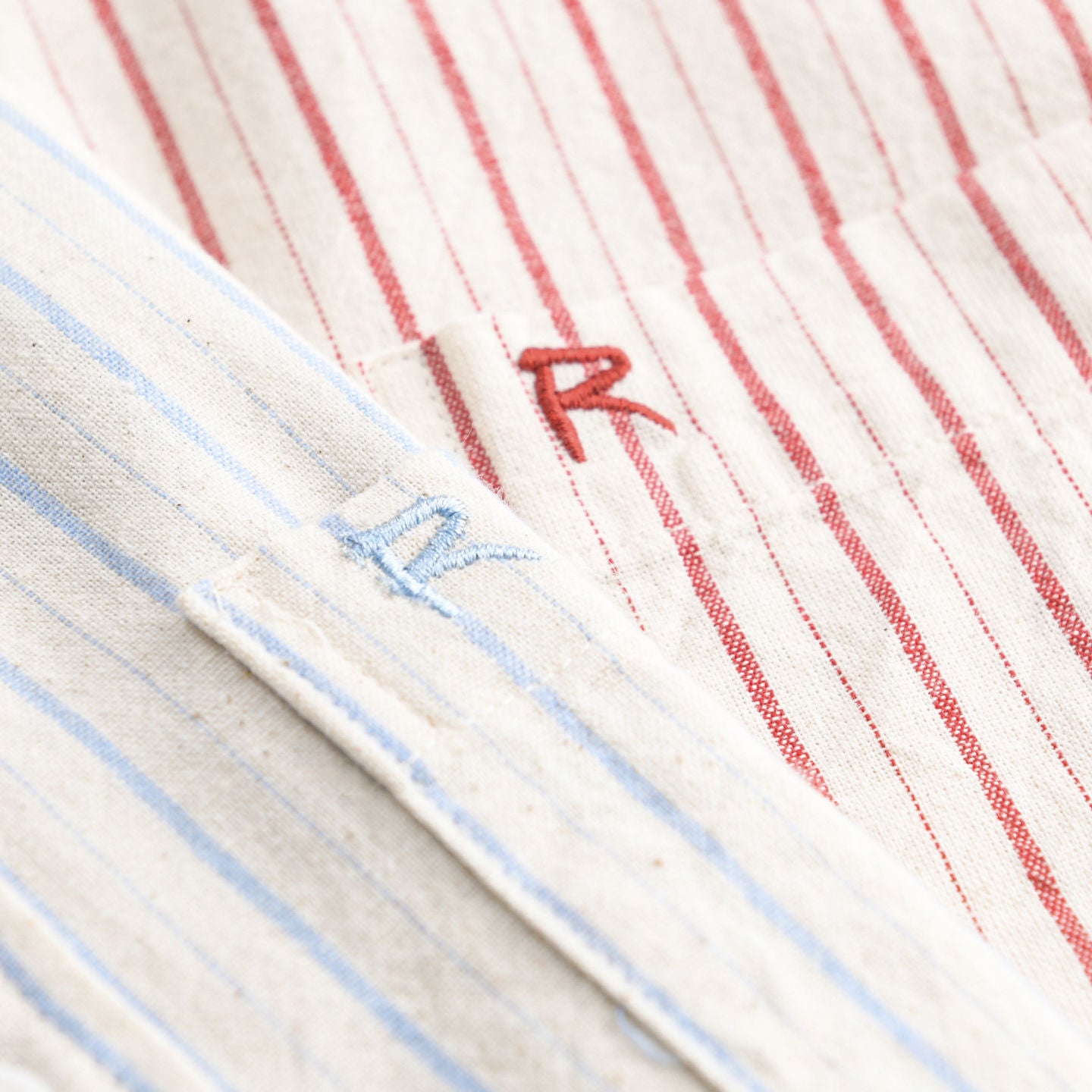 Men's Relaxed-Fit Striped Shirt made of lightweight Cotton-Linen with patch Chest Pocket Chichicherry