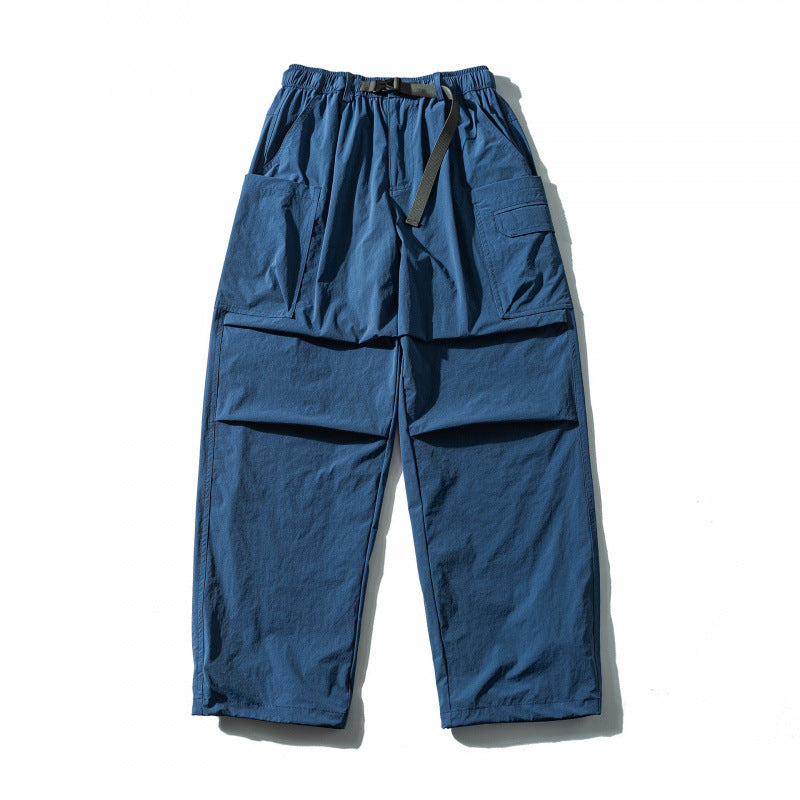 Unisex Utility Cargo Pants with elastic waistband, adjustable belt, and large patch pockets Chichicherry