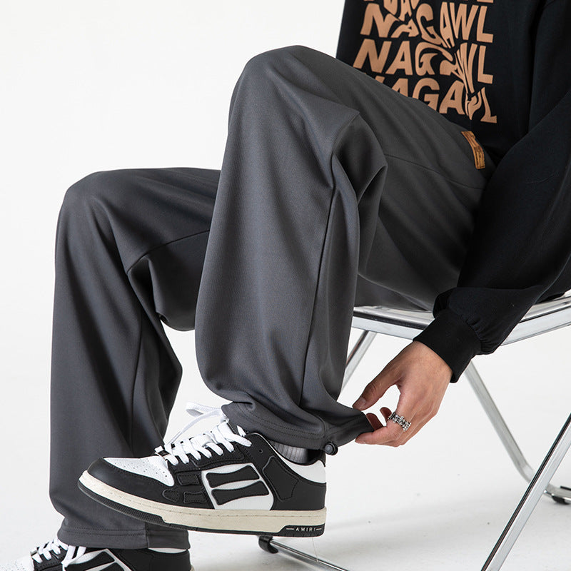 Men's Lounge Jogging Pants in Oversized Street Style with Extra Wide Leg and Drawstring Chichicherry