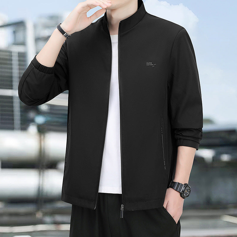 Men's Urban Stand-up Collar Blouson with Minimalist Softshell Look Chichicherry