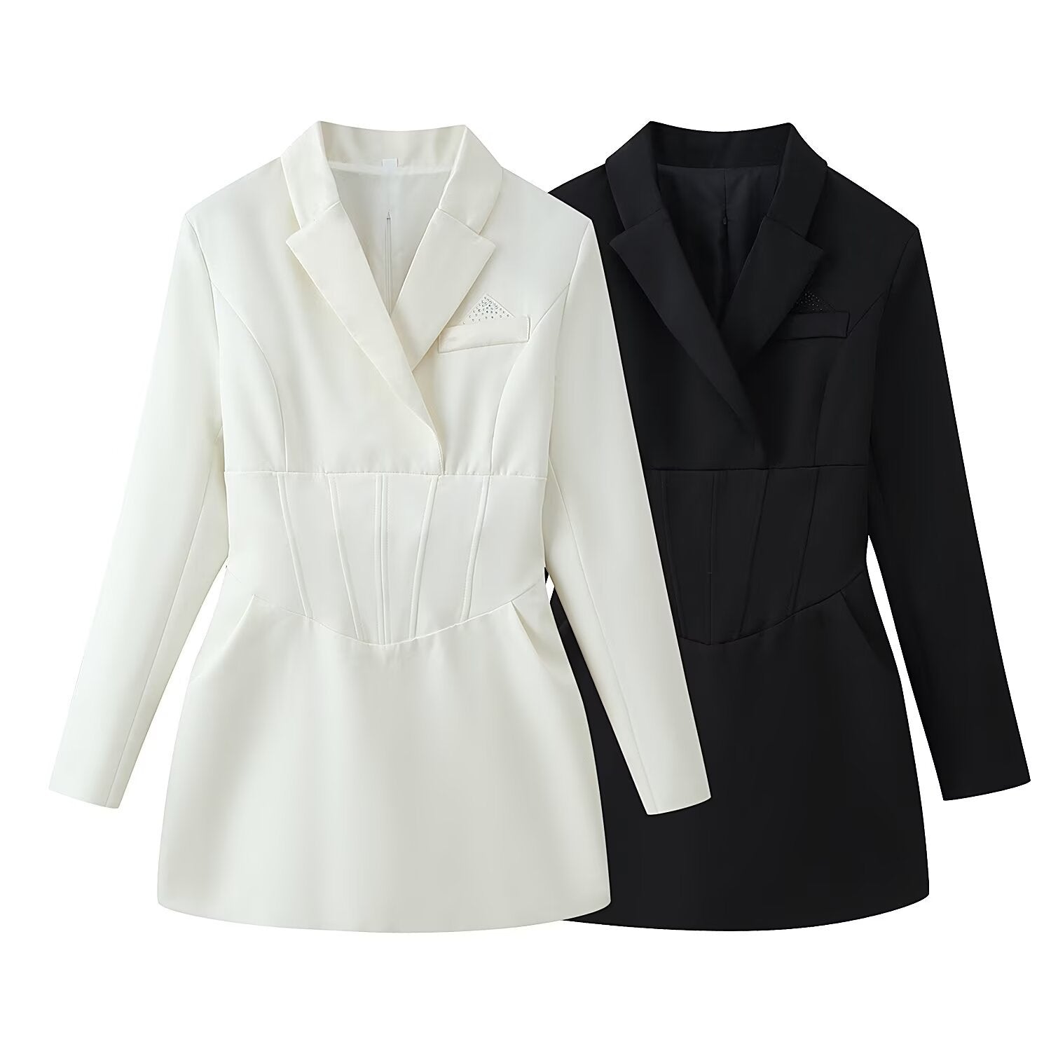 Ladies tailored blazer mini dress with corset seams Chichicherry